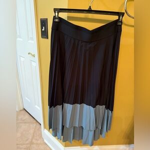 Elegant Black and blue Pleated Skirt